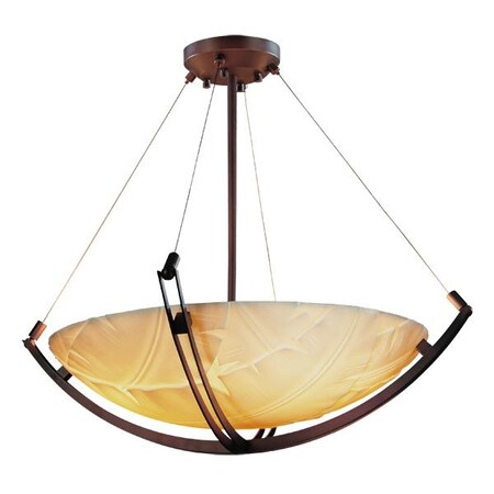 Justice Design PNA-9727-35-BANL-MBLK Justice Design Group - Porcelina Collection - PNA-9727 - Crossbar 48" Pendant Bowl - Round Bowl Crossbar FamilyCollection